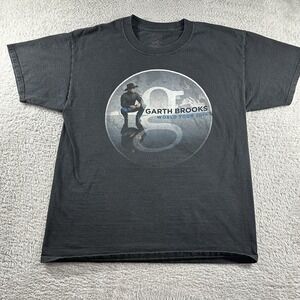 Garth Brooks Tour‎ Shirt Mens Medium Black Double Sided World Tour 2014